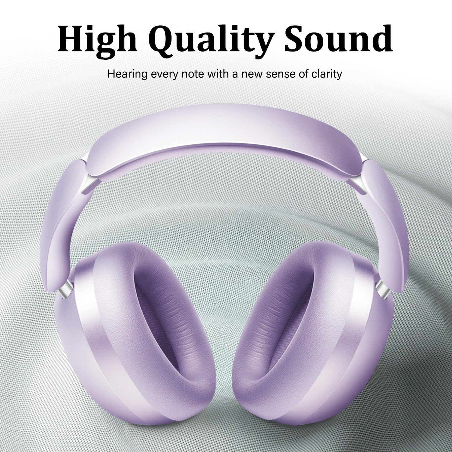 Wentronic Y04 - Cuffie over-ear wireless Bluetooth 5.3 con cancellazione attiva del rumore e suono ad alta risoluzione, 48 ore di riproduzione, morbidi padiglioni auricolari - viaggi, ufficio e casa