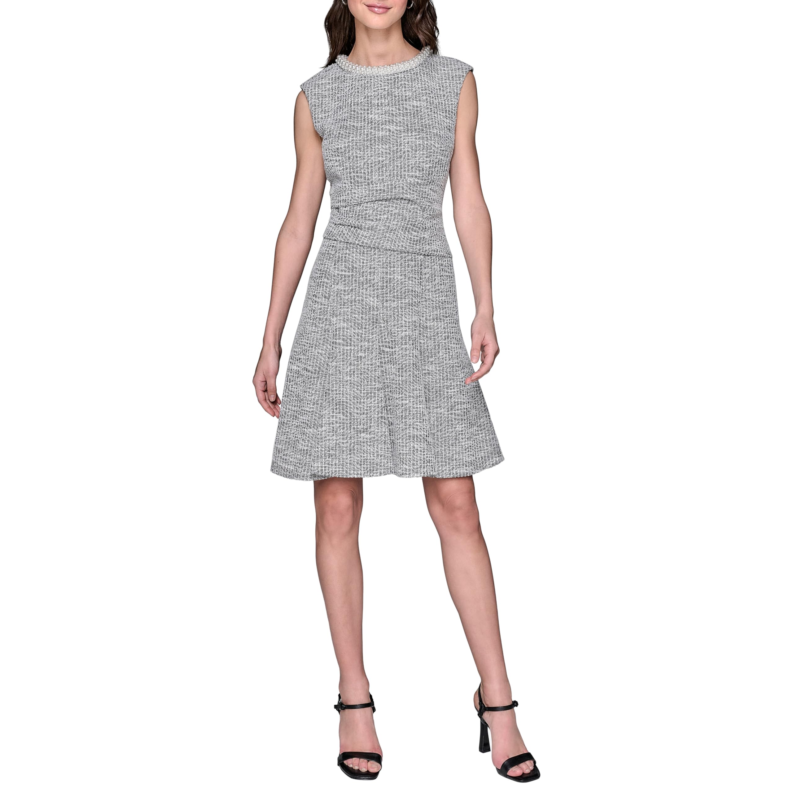 Karl Lagerfeld Women's Flare Skirt Sleeveless Stretch Dress
