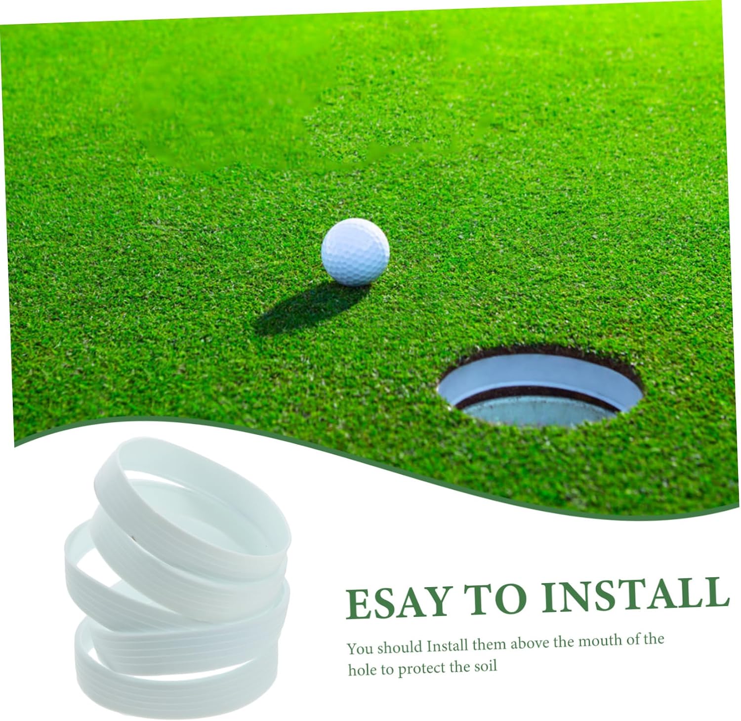 5pcs Hole Cup Rings for Golf Putting Green Round Plastic Protective Hole Rings 108mm Size Enhance Visibility and Stability Outdoor Golf