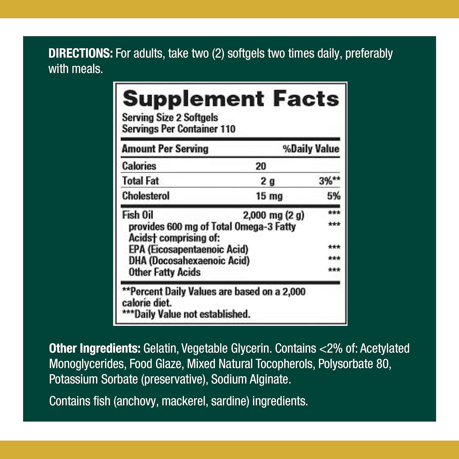 Nature's Bounty Fish Oil 1000 mg Coated Softgels, 220 Count