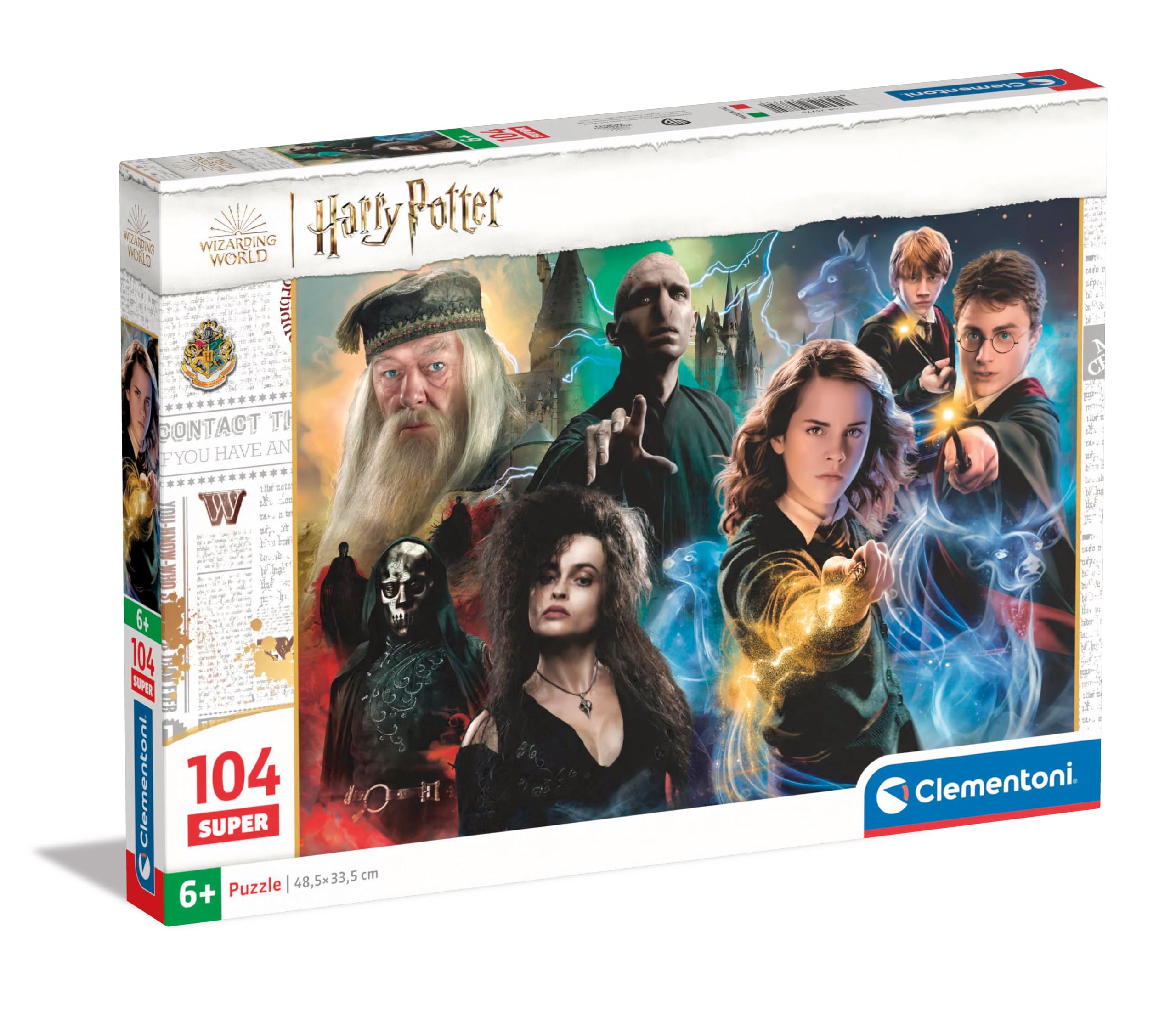 Clementoni Jigsaw Puzzle Harry Potter 104 Pieces - Supercolor Puzzle For Children 6-8 Years, Cartoon, Hogwarts, Gift For Boy/Girls, Puzzle For Kids, Made In Italy, 25775