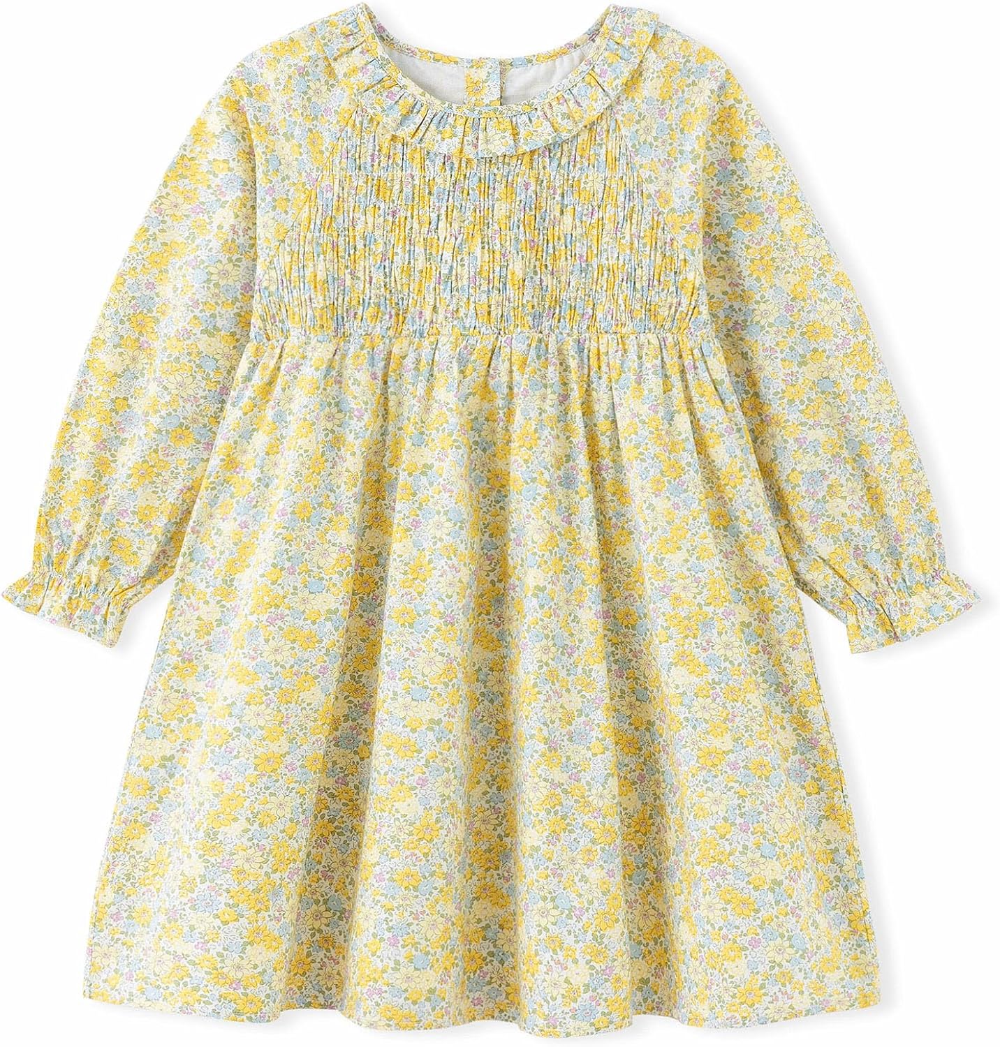 Simplee kids Baby Infant Girls Floral Casual Dress for Spring Fall Long Sleeve Toddler Playwear Dress