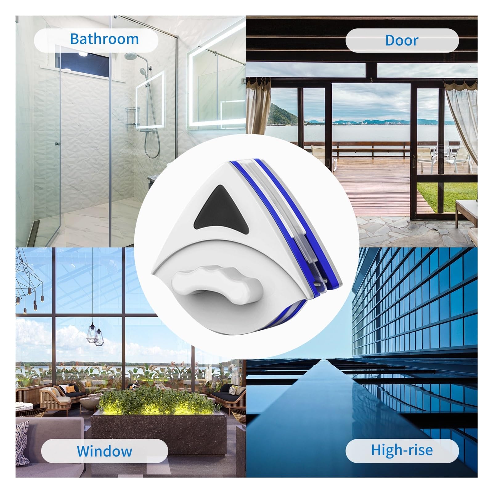 Limpiador magnético de vidrios for Ventanas Oficina y hogar, con Descarga automática Agua Doble Capa