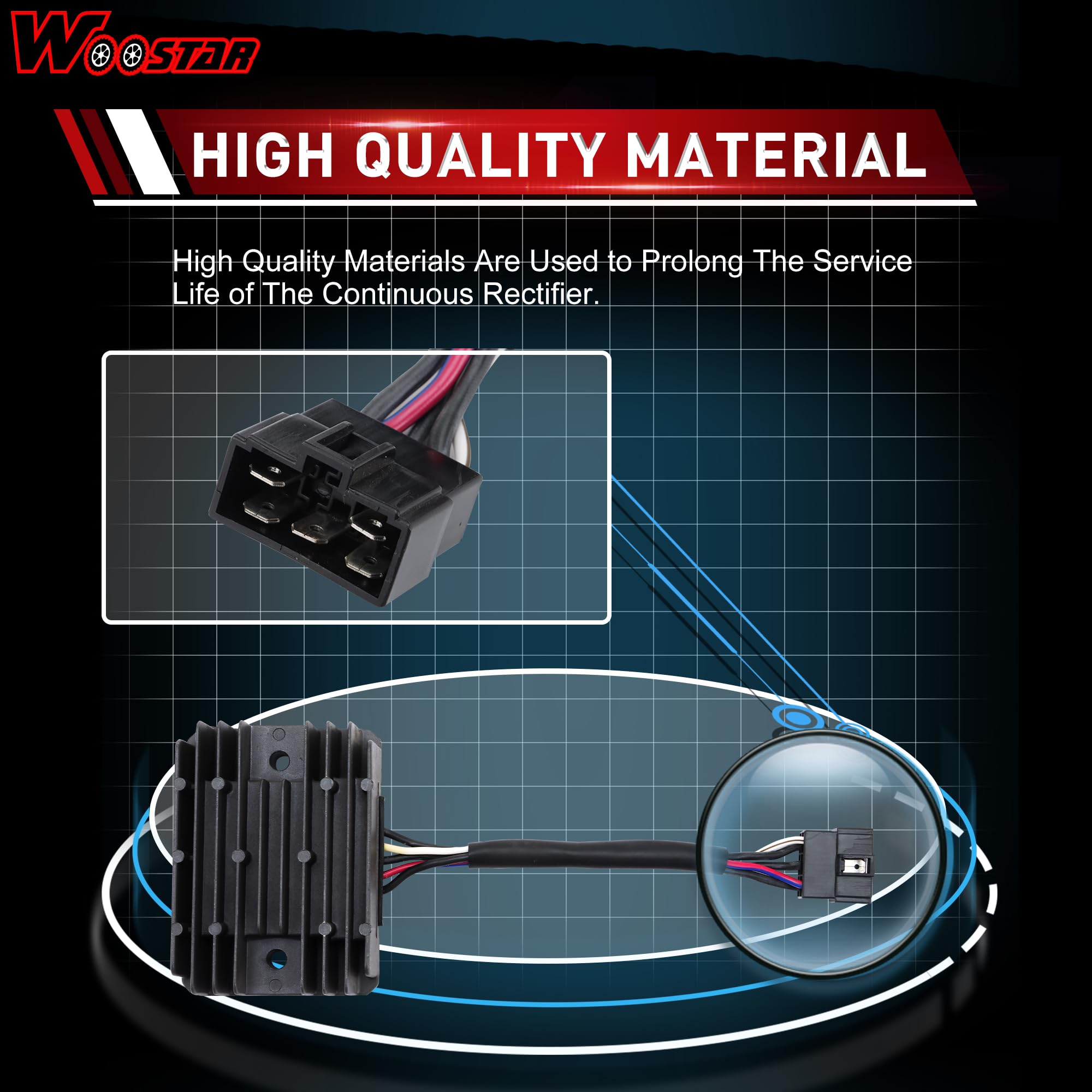 WOOSTAR 5 Pin Raddrizzatore Regolatore di Tensione Sostituzione per GSXR 600 1997-2005 750 1996-2005 1000 2001-2004 Hayabusa 1999-2007 VL1500 Intrude 1998-2004 LT-F500F Quadrunner 1998-1999
