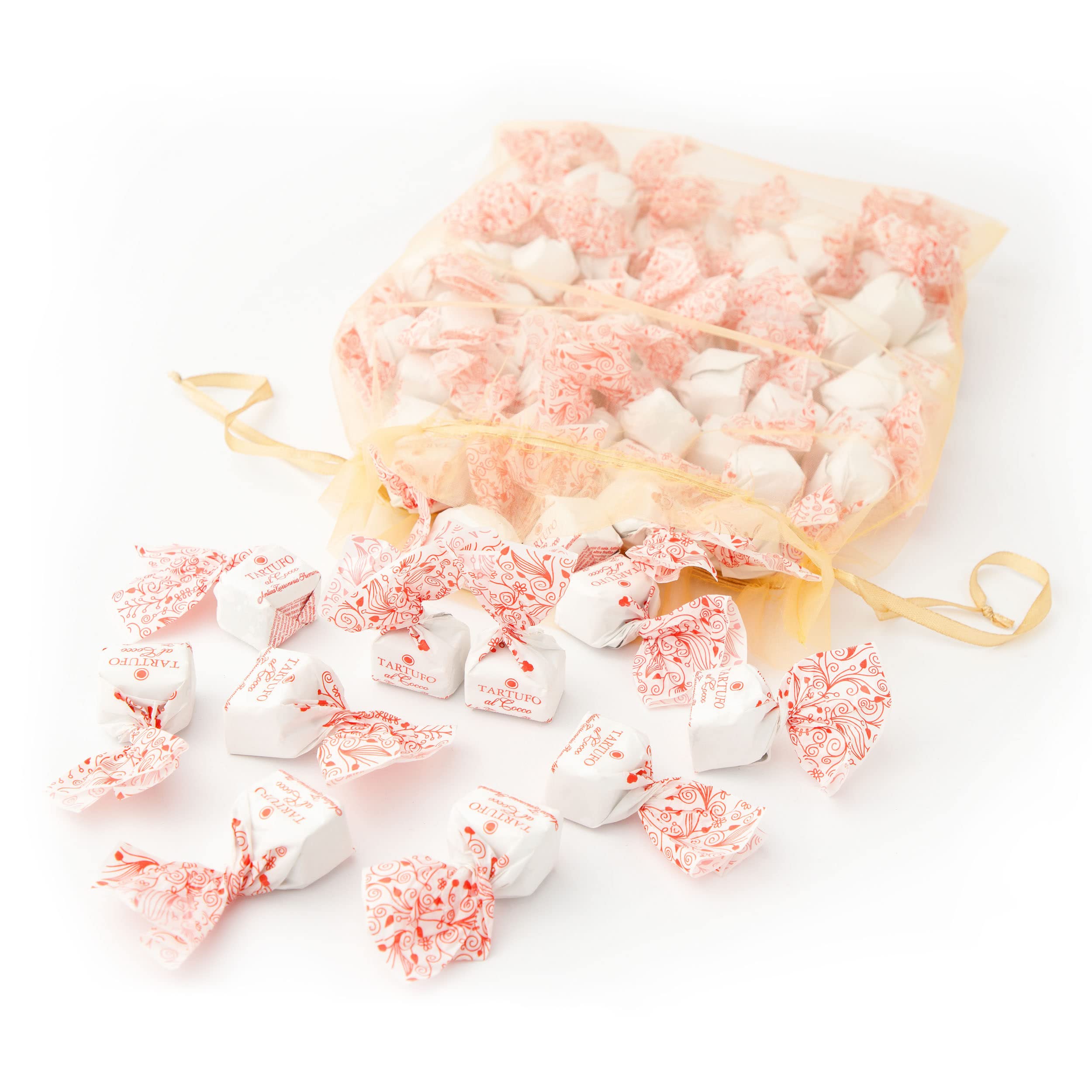 GUSTONE. Tartufi Dolci Cocco Antica Torroneria Piemontese 1kg | ideal als Geschenk für Geschäftspartner, glutenfrei, IGP-geschützte Herkunft, Trüffel-Praline weiße Kokos Haselnuss