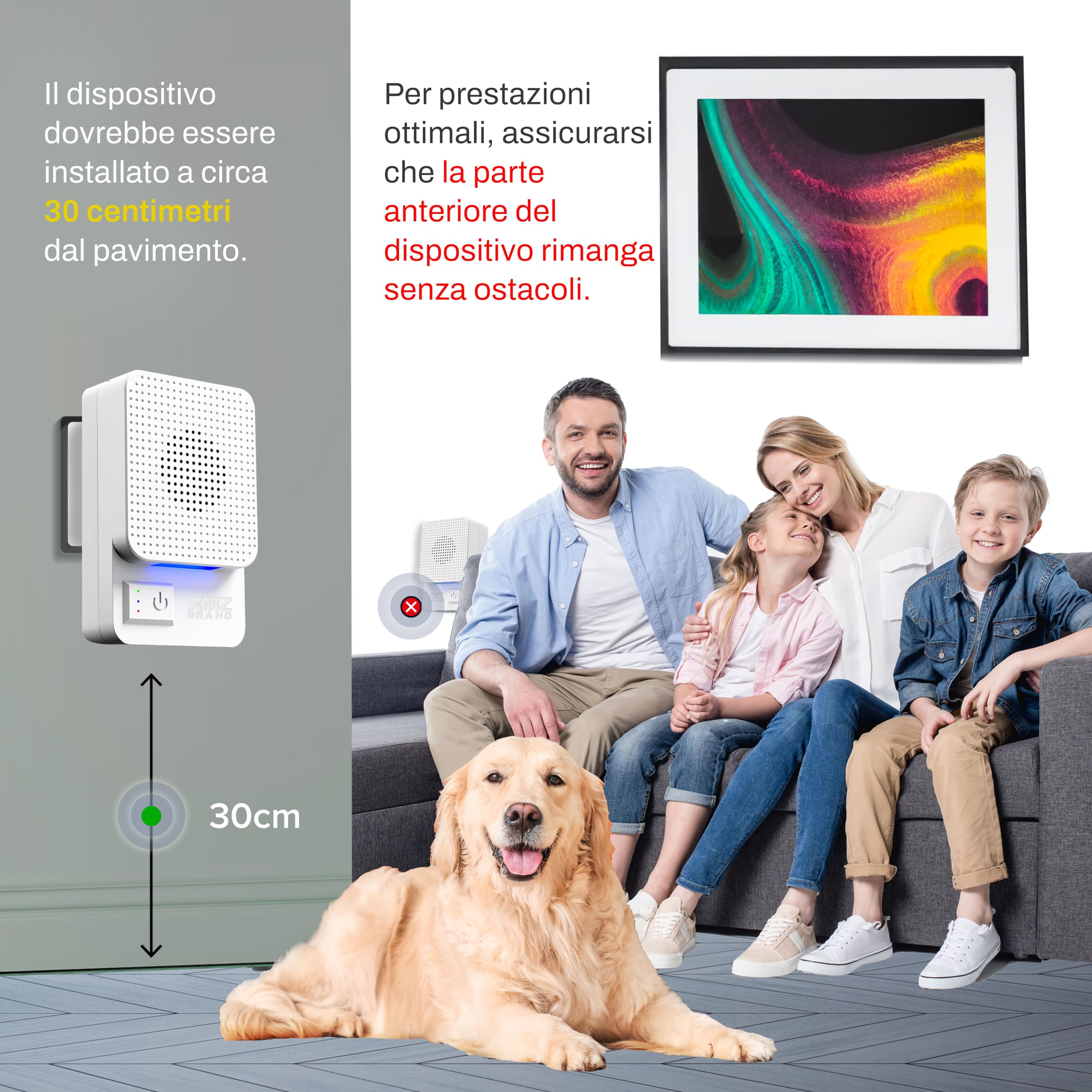 Repellente Ultrasuoni – Confezione da 2 Bianco – Dispositivo Elettronico Antiparassitario – 3 Modalità – Copertura Ampia – Contro Topi, Ratti, Insetti, Scarafaggi e Tarme