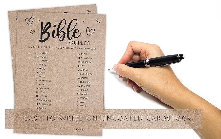 Amazon.com: Your Main Event Prints Bridal Shower Games, Fun Activities, Kraft Minimalist Style (Bible Couples Game) : Home & Kitchen amazon-com-your-main-event-prints-bridal-shower-games-fun-activities-kraft-minimalist-style-bible-couples-game-home-kitchen