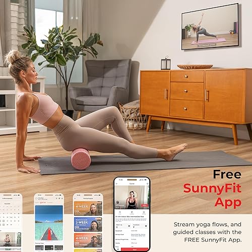 Miniatura 6 de Sunny Health & Fitness Rodillo de espuma de alta densidad de 12" a 36", para estiramiento y recuperación muscular - Negro, azul, rosa
