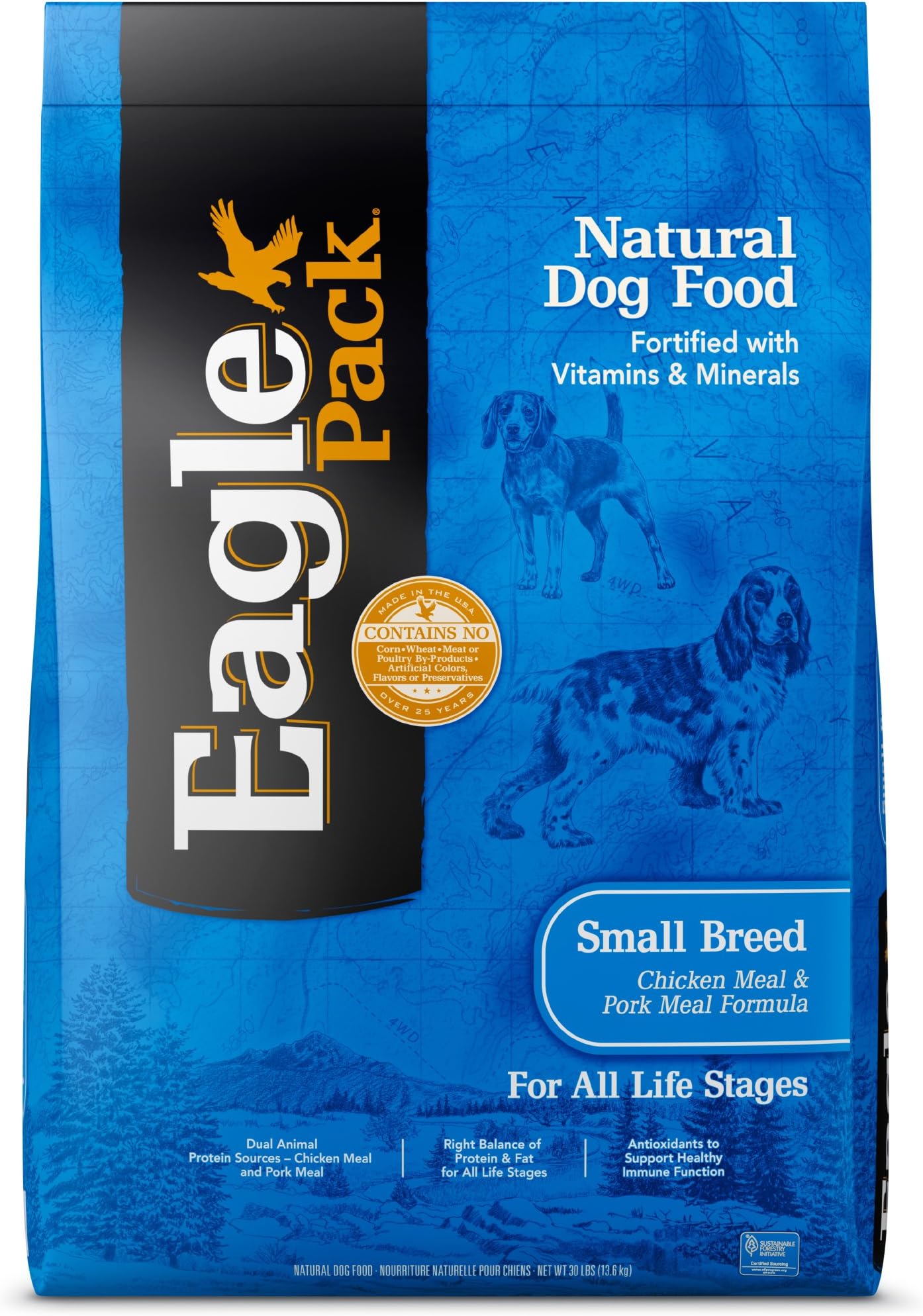 Eagle Pack Natural Dry Small Breed Dog Food, Chicken & Pork, 30-Pound Bag