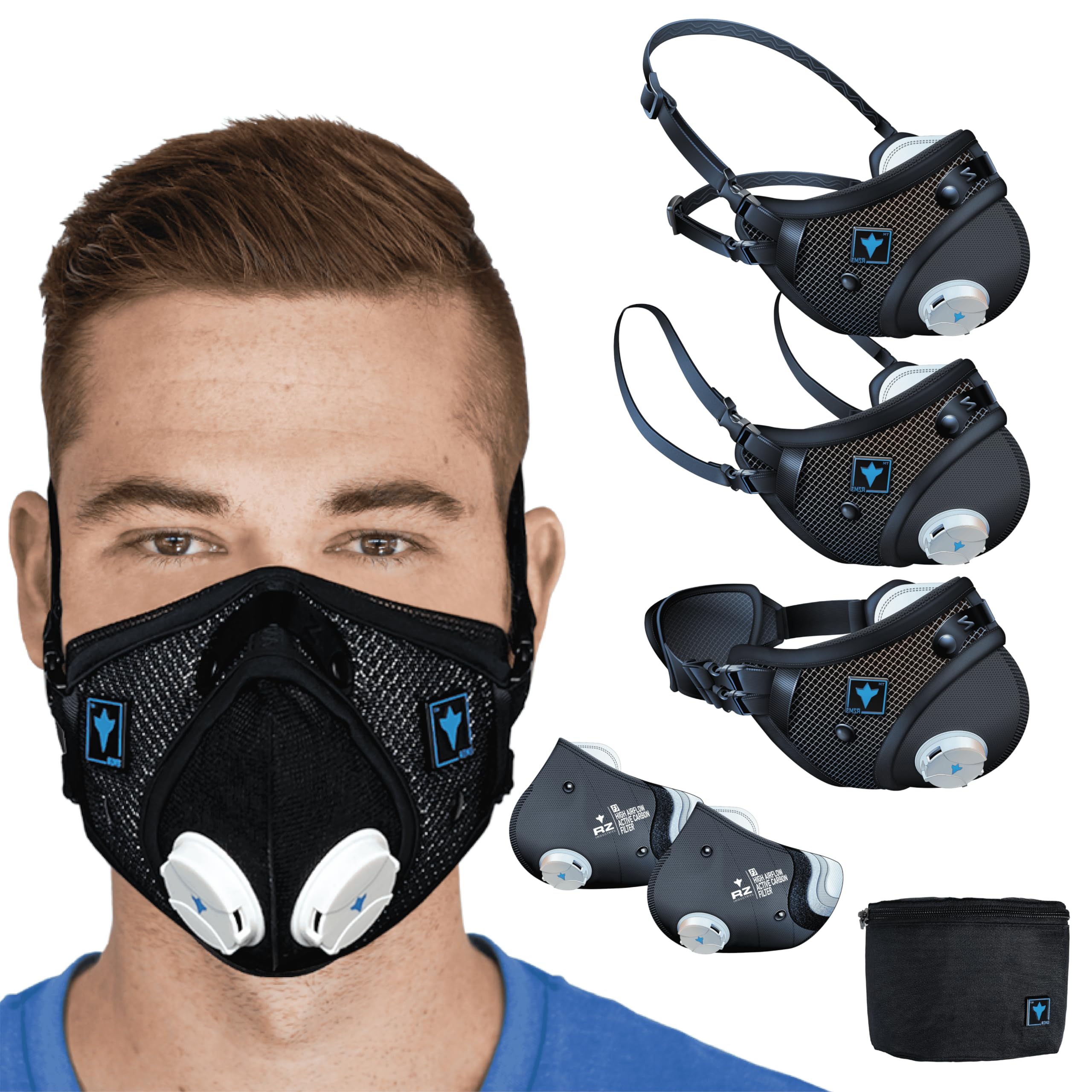 RZ Mask - M3 Mesh Mask - Internationally Patented 3-Strap Design