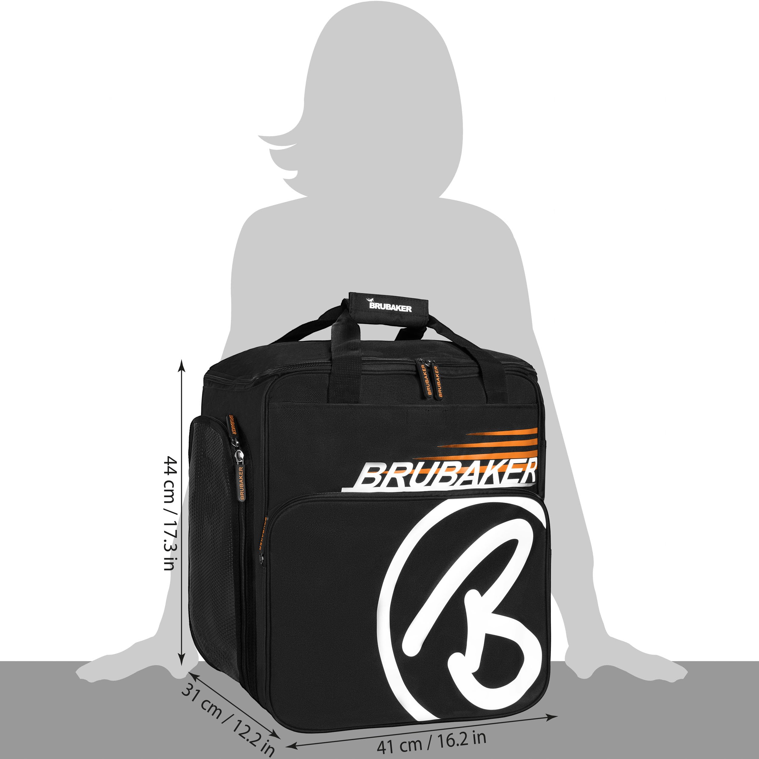 BRUBAKER Torba na buty narciarskie Super Champion - komfortowy plecak na buty narciarskie - torba na kask torba na buty z funkcją plecaka - czarna