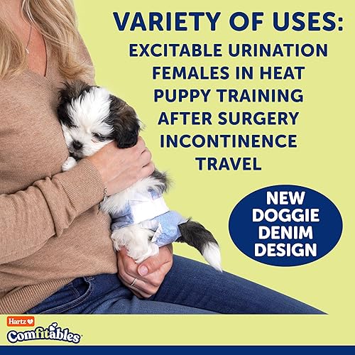 Miniatura 9 de Hartz Comfitables - Pañales desechables para perros, talla XXS, 42 unidades, ajuste cómodo y seguro, fácil de poner, pañal súper absorbente para