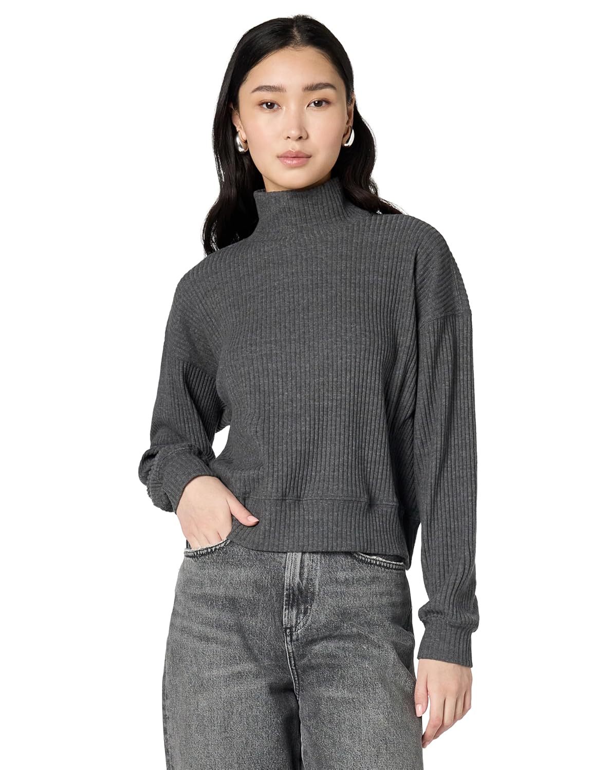 Velvet by Graham Spencer Womens Georgia Triblend Cozy Rib Sweater