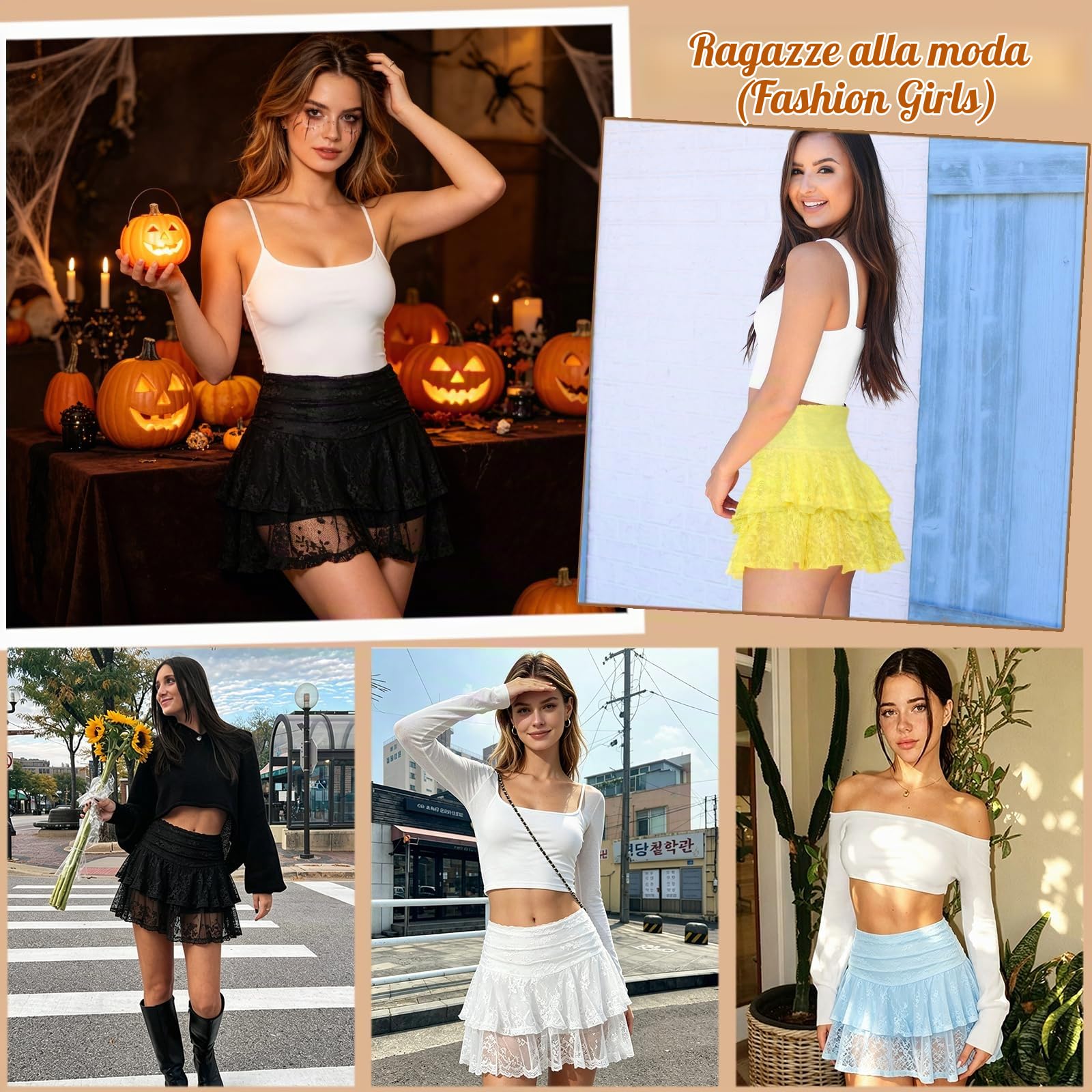 Minigonna Donna Y2k Gonne Corta Pizzo Floreale Gonna a Pieghe Sexy | Mini Gonna Estive A Linea Streetwear Cosplay Carnevale Feste Tennis Club