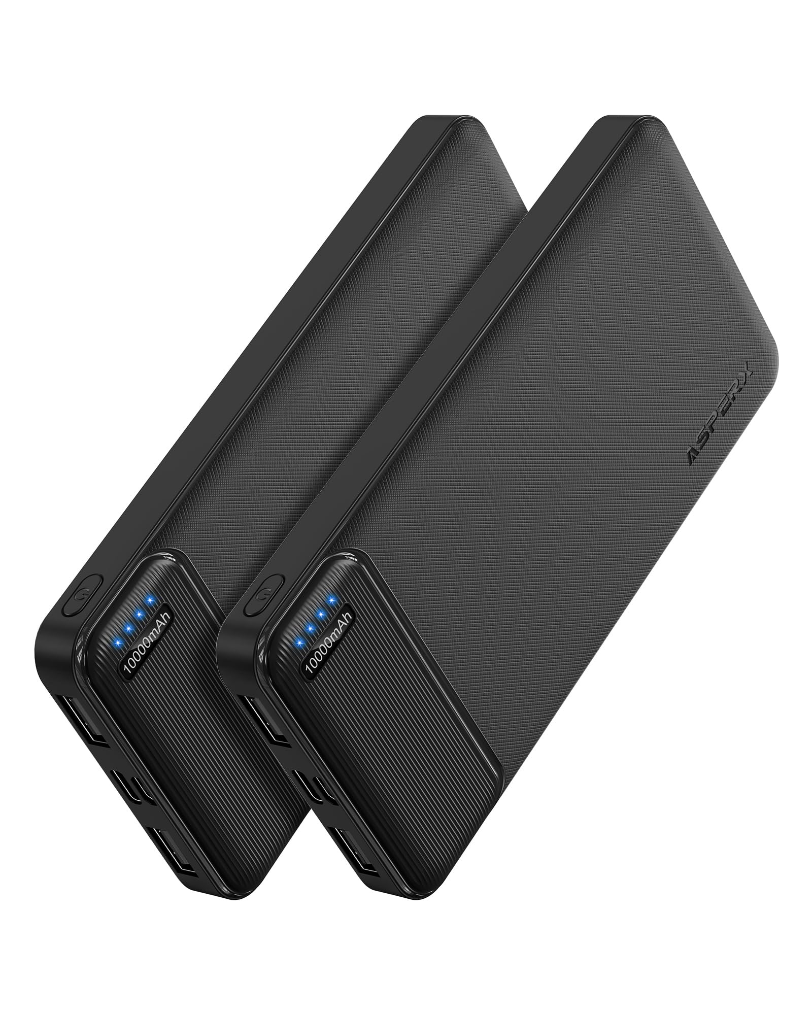 Imagen del producto: AsperX 2-Pack Power Bank 10000mAh USB C Bateria Portatil Cargador Portatil | Carga Rapida Pila Portatil Powerbank with 3 Output Pila Recargable para iPhone 15 14 13 12 Xiaomi Google LG