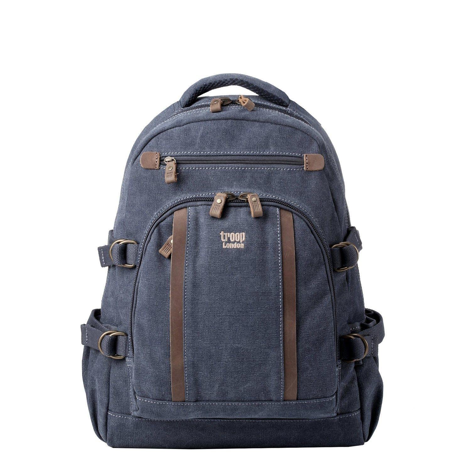 Troop London TRP0257 Classic Canvas Laptop Backpack - Large - Blue