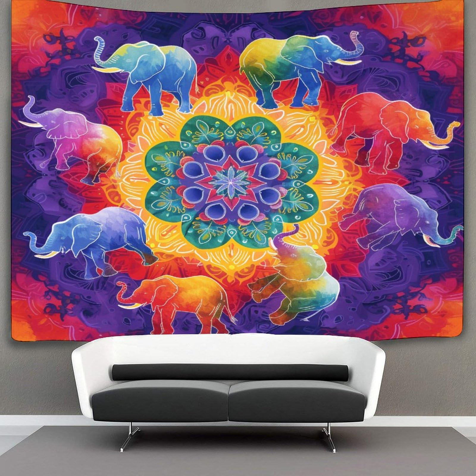 kaiyun Mandala Tapestry Datura Flowers Tapestries 3D Wall Hanging Home Decorations for Room 130cmx150cm