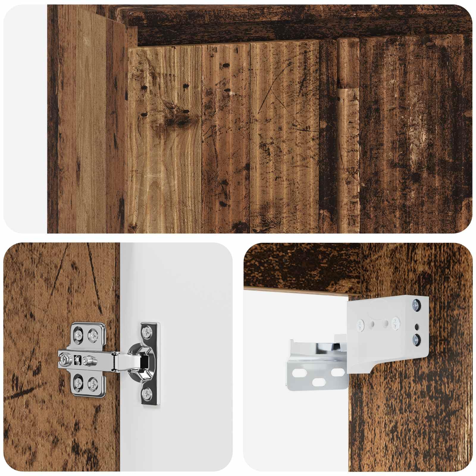 Lavabo con lavabo da parete, in legno anticato, 49,5 x 44,5 x 66