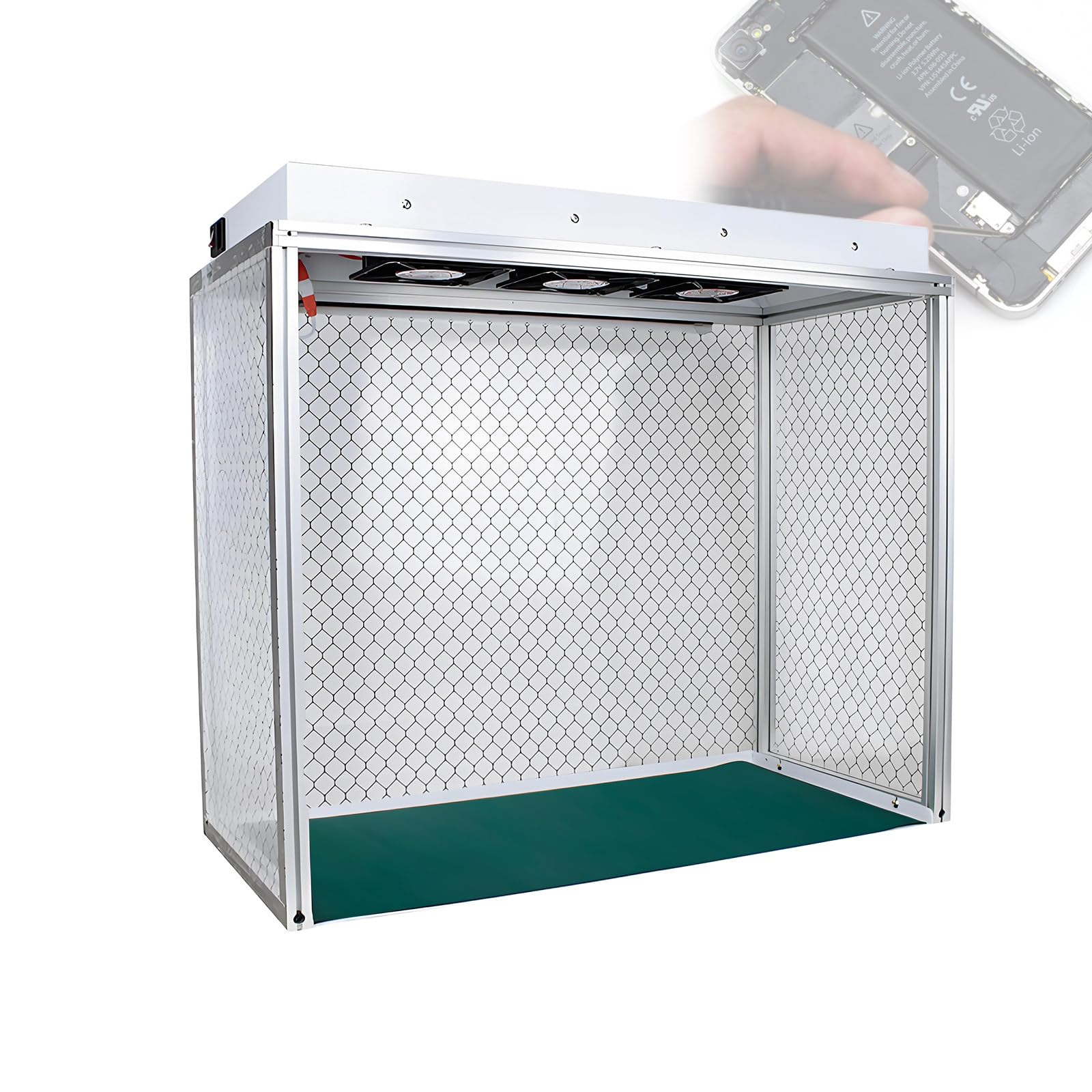 BANGBANGJI Cabina de Flujo laminar Vertical de Aluminio, Cabina de Flujo de Aire con Filtro HEPA, Sistemas de Triple Ventilador para reparación de teléfonos y Uso en Laboratorio