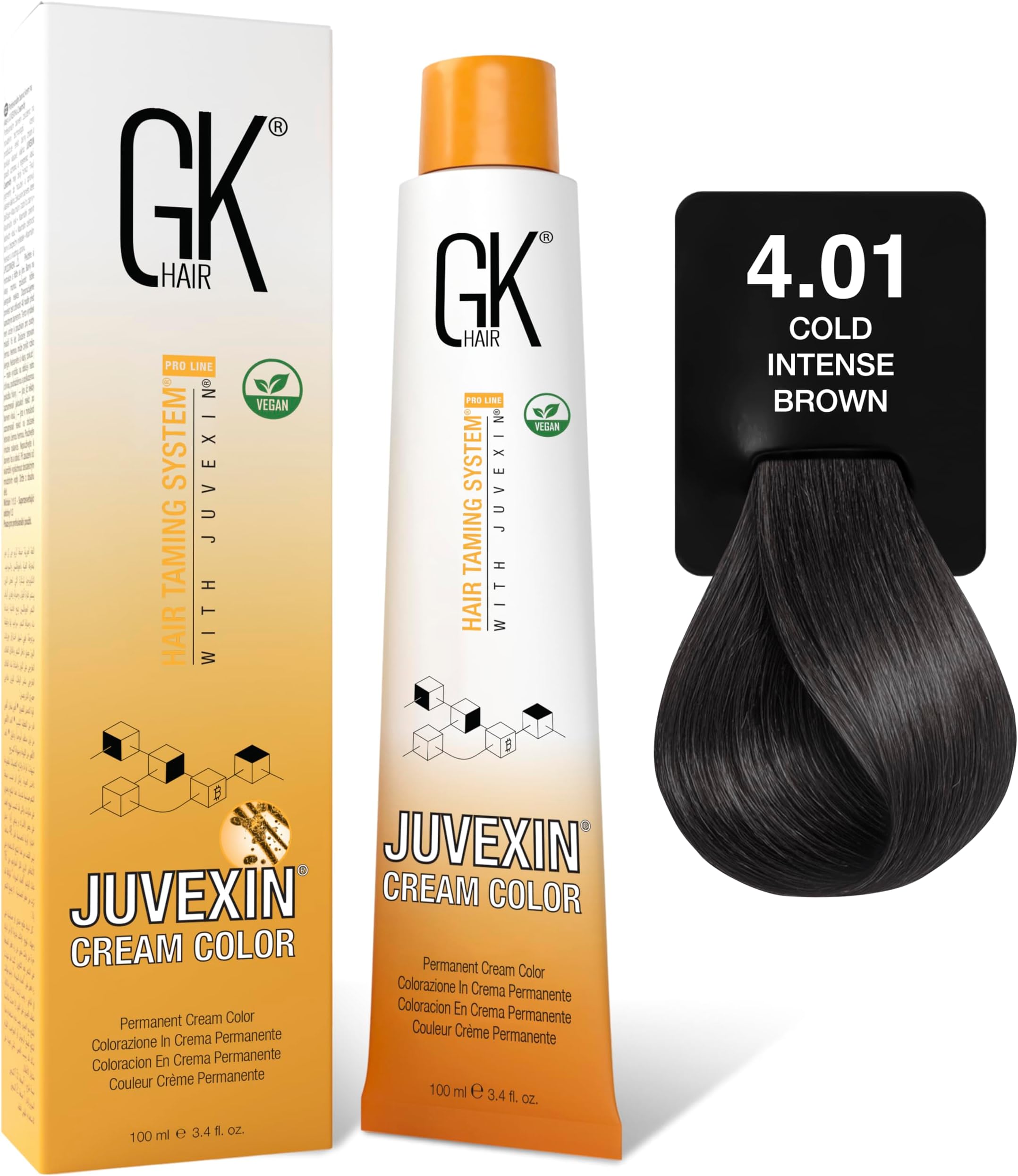 GK HAIR Global Keratin Professional Hair Color Cream Tube (3.4 Fl Oz/100ml) Nourishing & Cleansing Colors for Styling High Performance Long Lasting Semi Permanent Natural Toner Dye