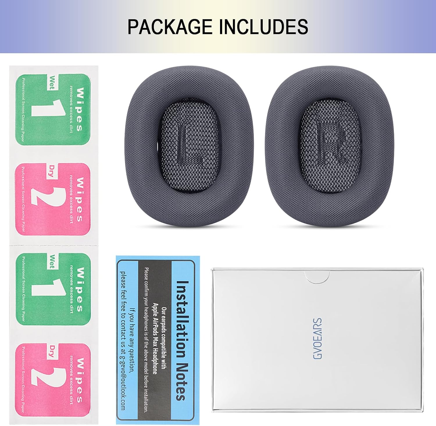 Ear Cushions Replacement for AirPods Max 2024, Ear Pads Cover for Apple Air Pods Max 2 Over-Ear Headphones with Sweatproof Protein Leather (Midnight)