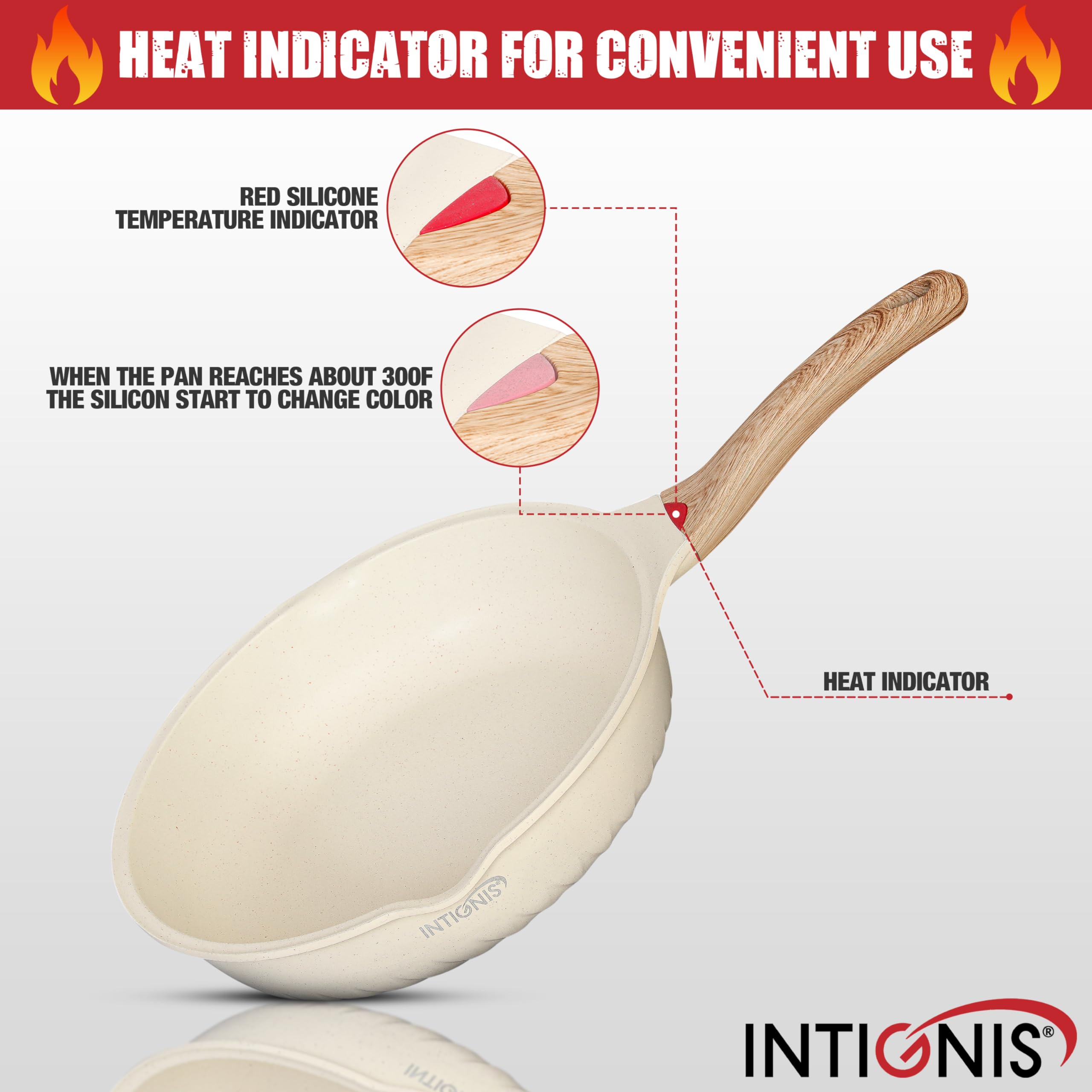 INTIGNIS Frying Pan with Lid, Premium 28 cm Deep 4.6 Liter - Image 2