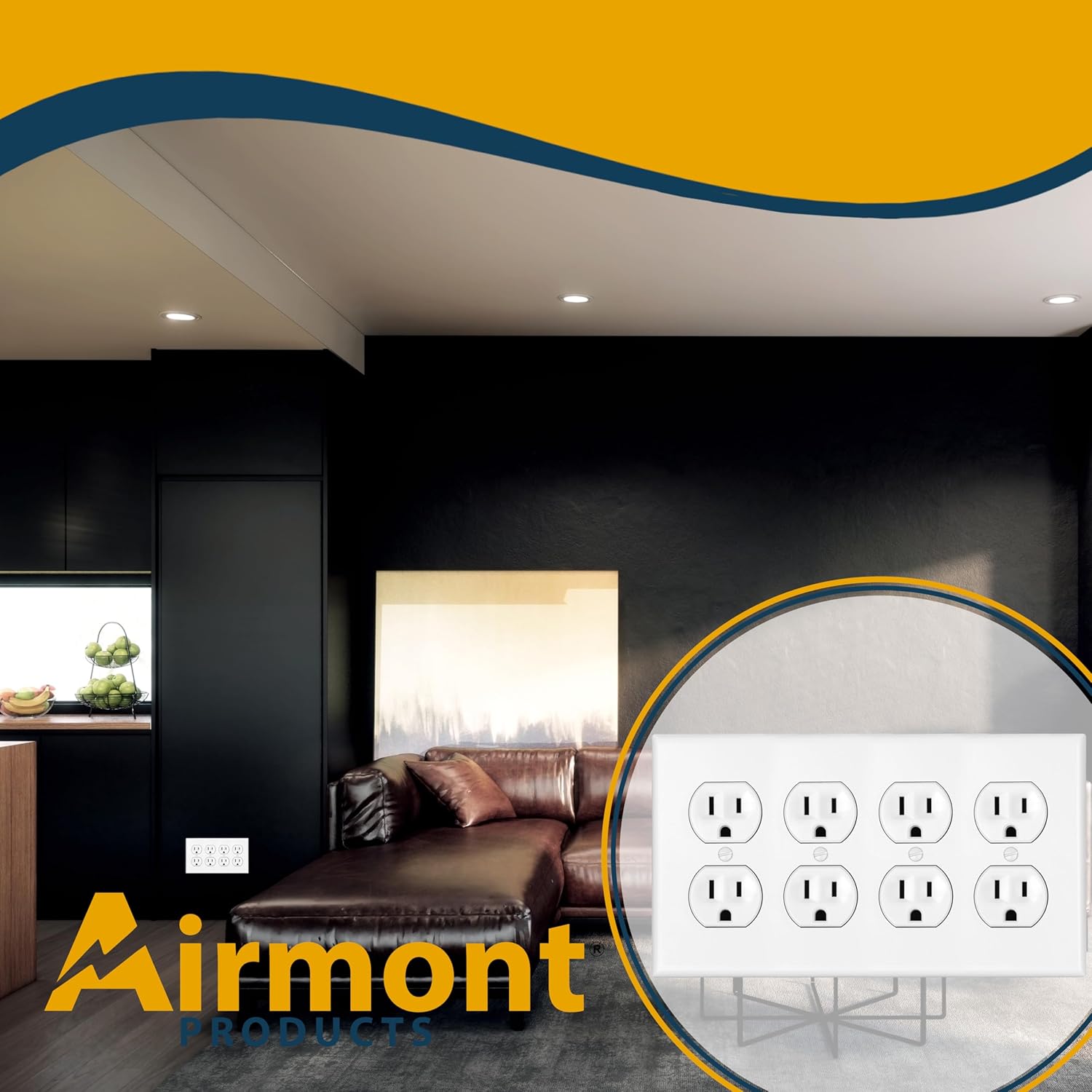 Four Gang Duplex Receptacle Cover Plates, Electrical Outlet Cover, White Painted Metal, 4.50" x 8.2" 4-Gang Standard Size, Made of Unbreakable Metal, Corrosive Resistant, For Duplex Outlet