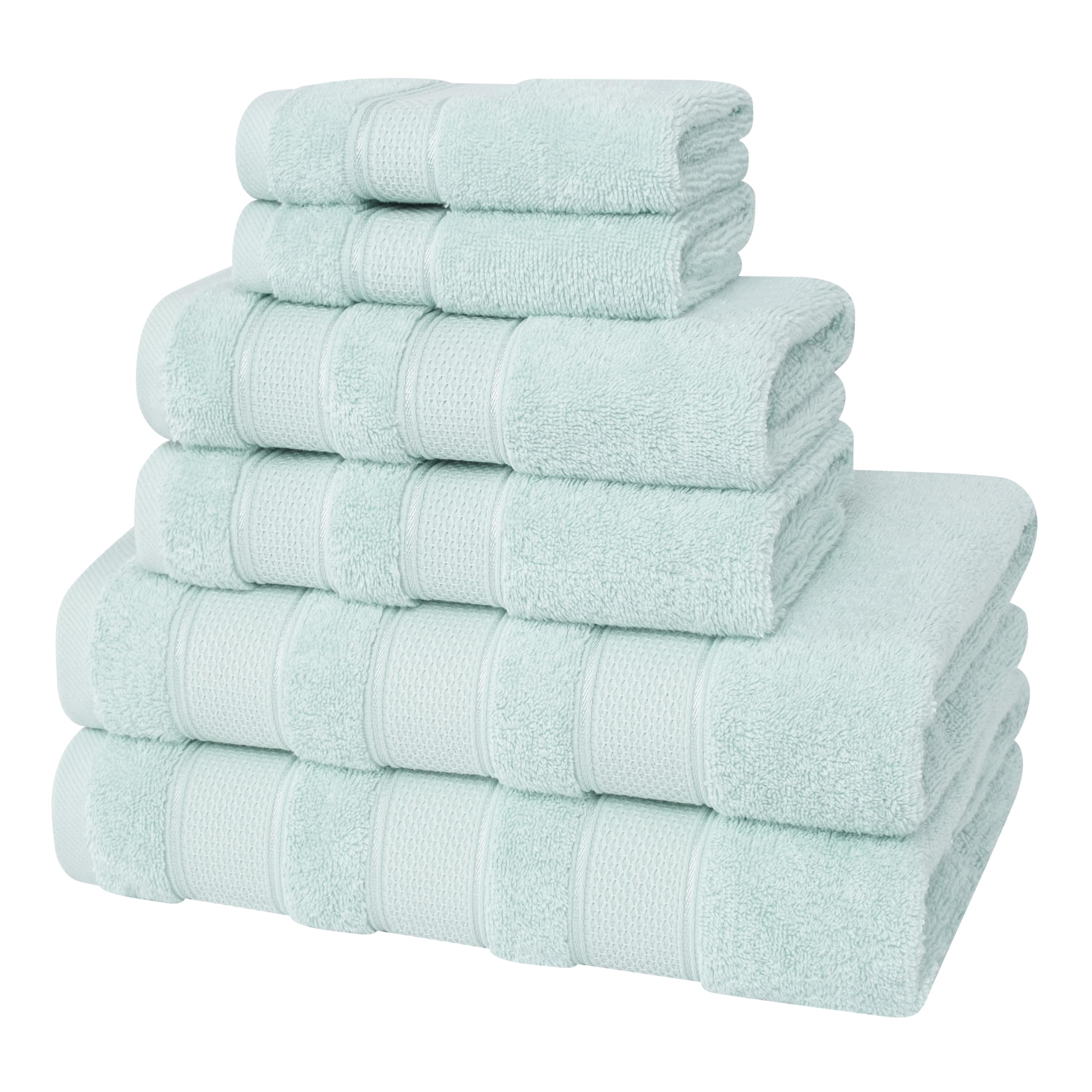 American Soft Linen Salem Türkisches Badetuch-Set, 100% Baumwolle, 600 GSM, 6-teiliges Handtuchset für das Badezimmer, 2 Badetücher… – Ansicht 7