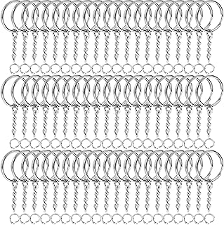 Silver Plated Alloy Split Keyring with Chains 25Mm (Pack of 30)