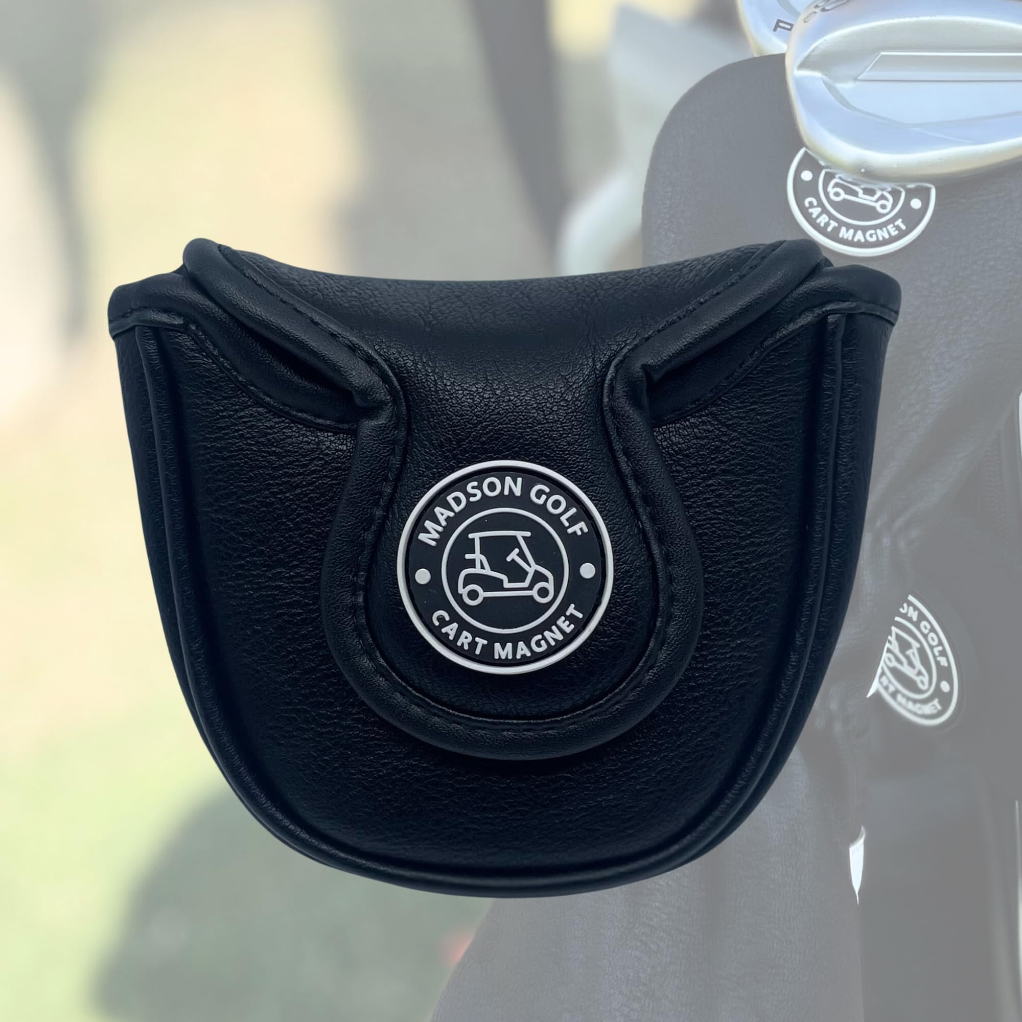 Classic Blade and Mallet Putter Headcovers with Madson Golf Cart Magnet for Secure Positioning and Quick Access, Protective PU Leather Head Covers,