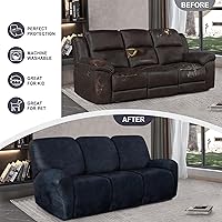 Vista 159 de Fundas para sillas reclinables con aspecto de cuero, funda elástica de 4 piezas, funda suave para silla reclinable, protector de muebles lavable