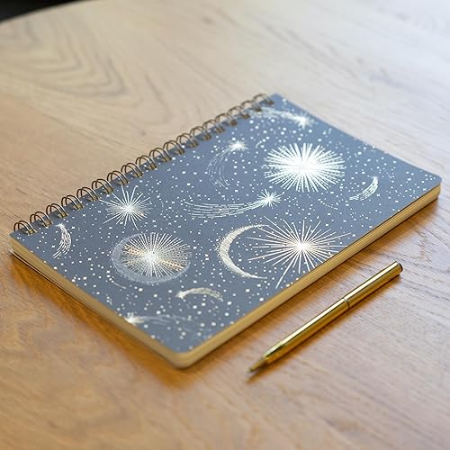 Miniatura 4 de Fringe Studio Diario en espiral de tapa blanda, estrella fugaz, 6 x 9.5 pulgadas, 160 páginas, colección Memento (140018)
