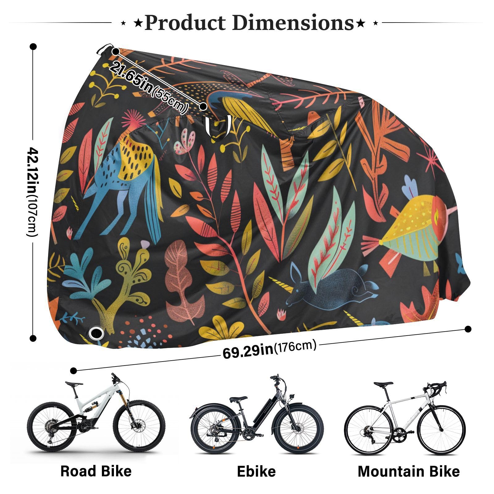 Housse de vélo imperméable avec trous de verrouillage - Résistante aux UV - Pour intérieur et extérieur - Convient à la plupart des vélos para bicicletas