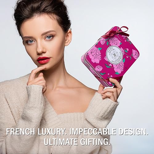 Miniatura 9 de La Chatelaine Juego de regalo de lata de trío crema de manos a base de plantas fabricado en Francia con manteca de karité orgánica al 20 pera flor