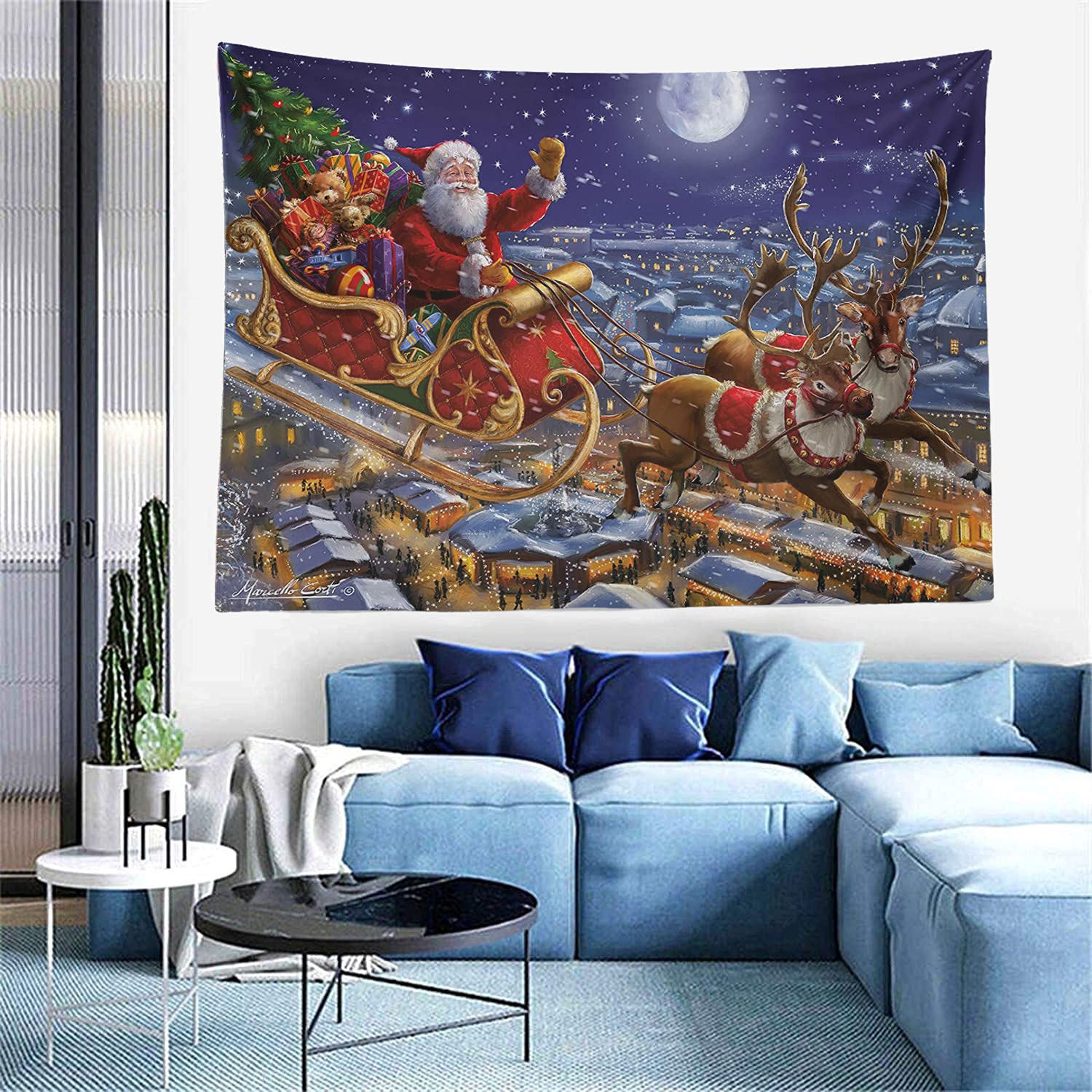 Tentures Murales JAYWIS 152x140 Cm - Motif Danse De Noël (Casse-Noisette) - Tissu Doux - Pour Chambre, Salon - Avec Crochets - 8