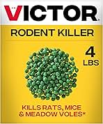 Victor Rat Poisoning for Inside & Outside Use - Kills Rats, Mice, Meadow Voles | Mouse Poisoning for Indoor & Outdoor Areas, Ready-to-Use, 4 lb Bag - M925