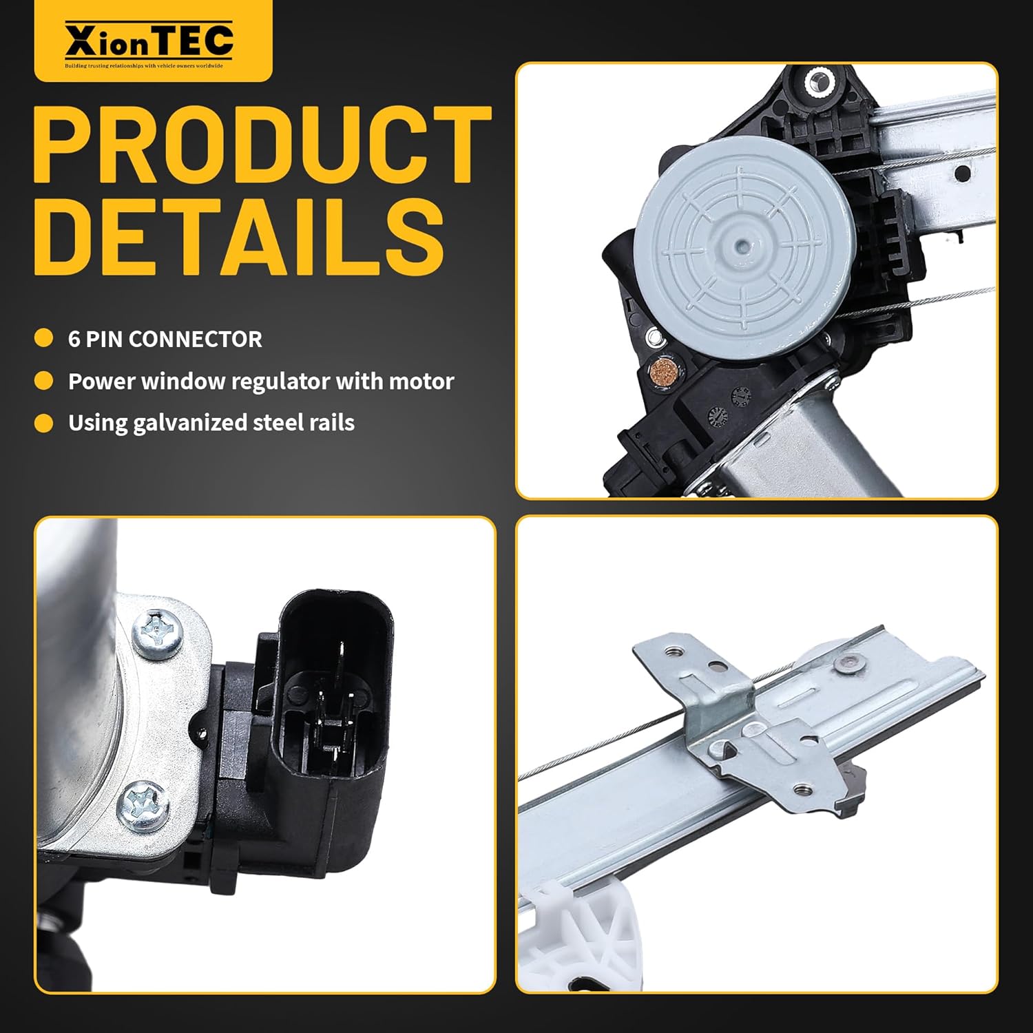 Power Window Regulator with Motor Front Driver Side Compatible with Honda Civic 2016-2021 Sedan, Insight 2019-2021 with Auto-Up, Replaces# 72250-TBA-A01