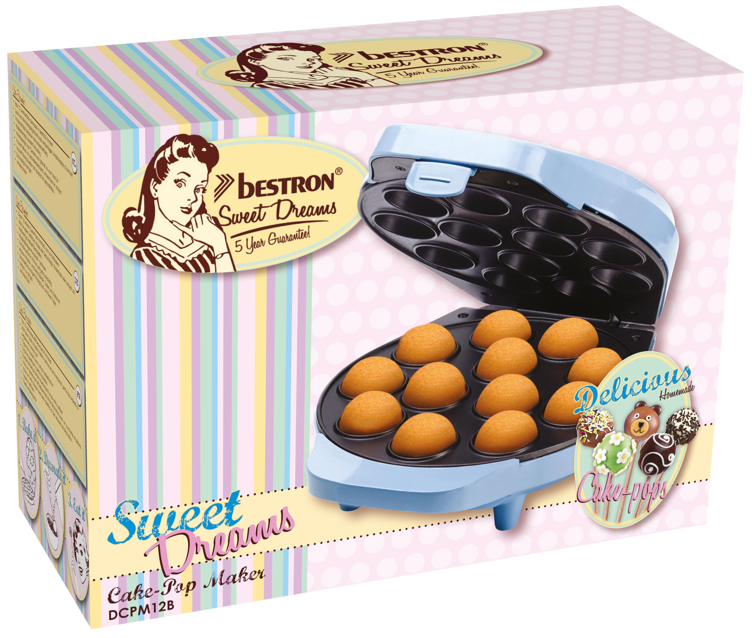 Macchina Per Cake Pop Bestron - Design Retrò, 700 W, Con Accessori, Per Feste E Compleanni - Foto 11