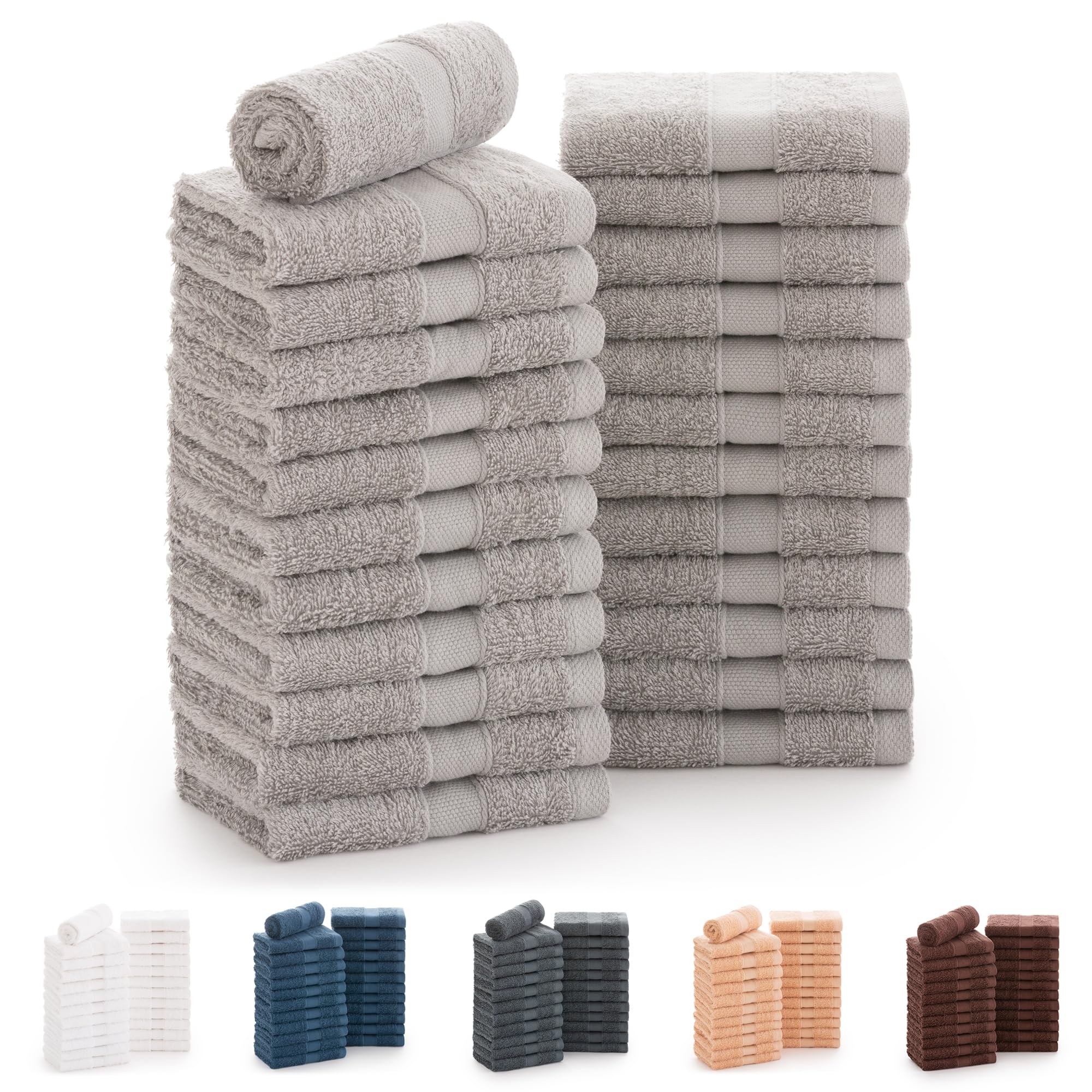 Todocama - Juego de 12 Toallas de Mano (30x30 cm) 100% Algodón Suave y Absorbente, 550 gsm Premium, (Blanco) — view 8