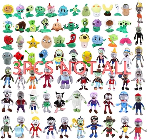 Miniatura 5 de JHESAO 3 piezas de plantas y zombis PVZ plantas de peluche Zombies Sets juguete, 1 2 muñecos de peluche suaves de peluche PVZ muñeca nueva