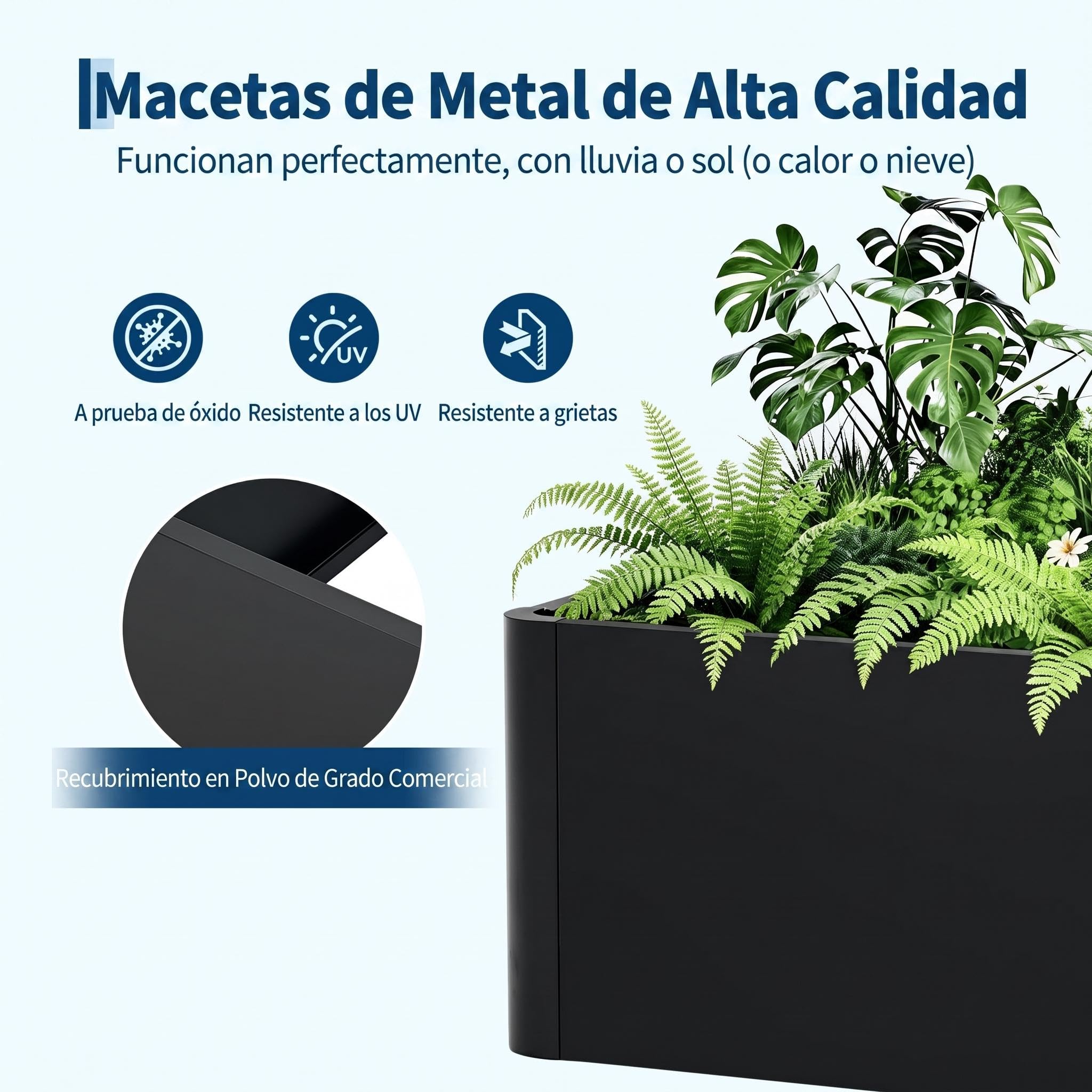 Litake Cama de Cultivo Elevada de Metal Negro sin Fondo, Montaje Fácil | Cama de Jardín de Metal sin Fondo, Diseño en Arco, Montaje Fácil sin Herramientas, Resistente y Duradera para Plantas