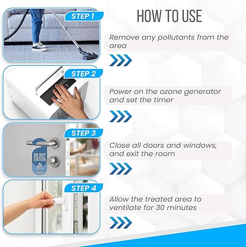 Miniatura 4 de Generador de ozono - 100,000 mg- Eliminador de olores de ozono premium para uso doméstico y comercial, máquina de ozono portátil, eliminación de