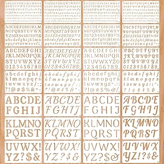 30 DIY Family Wood Sign Ideas for Personalized Wall Decor 10 1/3, 1/2, 3/4, 1, 2 Inch Letter Stencils for Painting, 28 Pack Reusable ...
