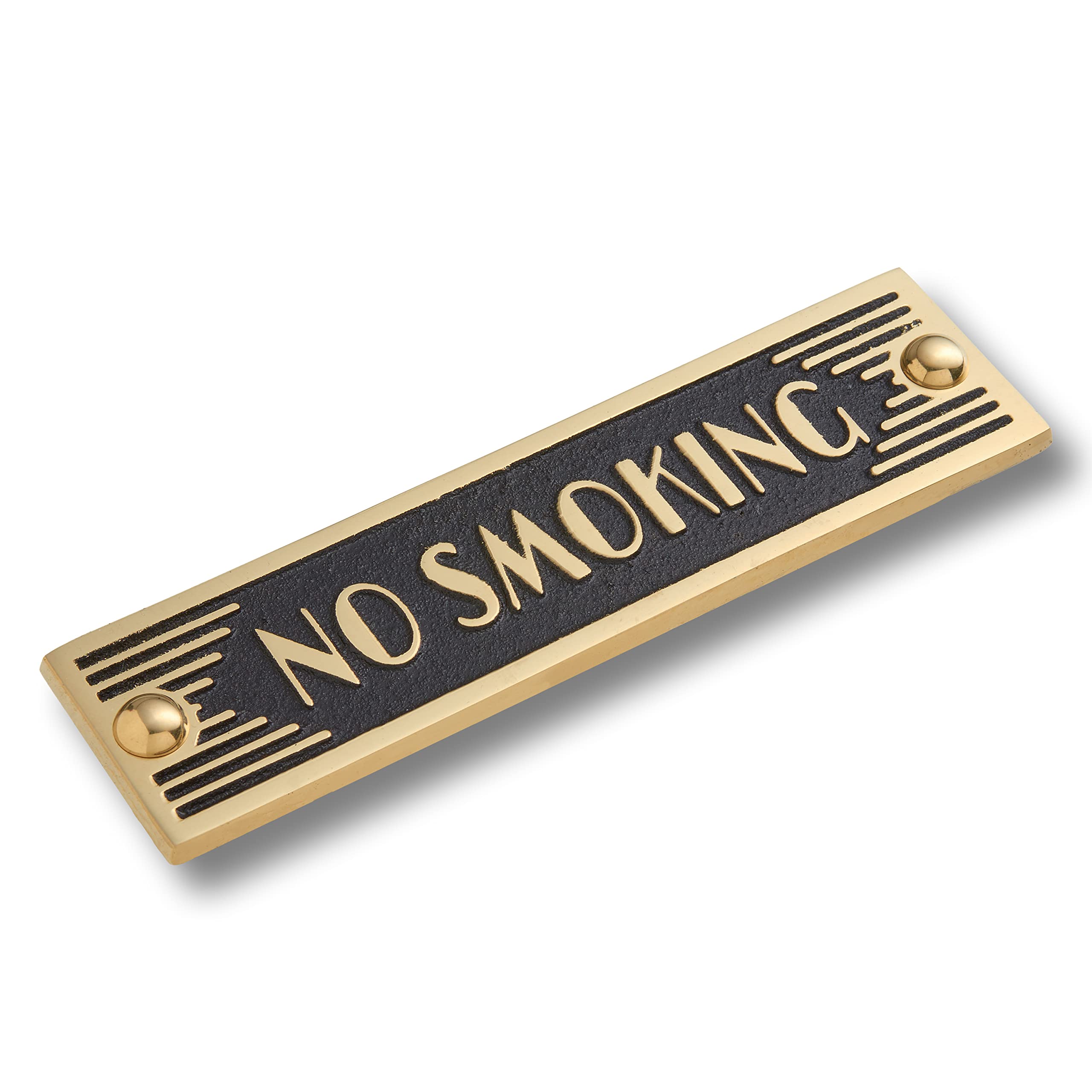 The Metal Foundry No Smoking Metal Door Sign. Art Deco Style Home Décor Accessories Door Or Wall Brass Plaque. Handmade in England.