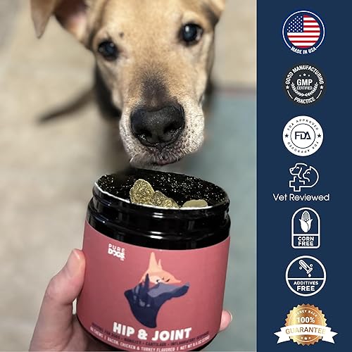 Miniatura 6 de Suplemento de cadera y articulaciones para perros, mejillones de labios verdes, colágeno, cúrcuma, MSM + glucosamina para perros cadera y