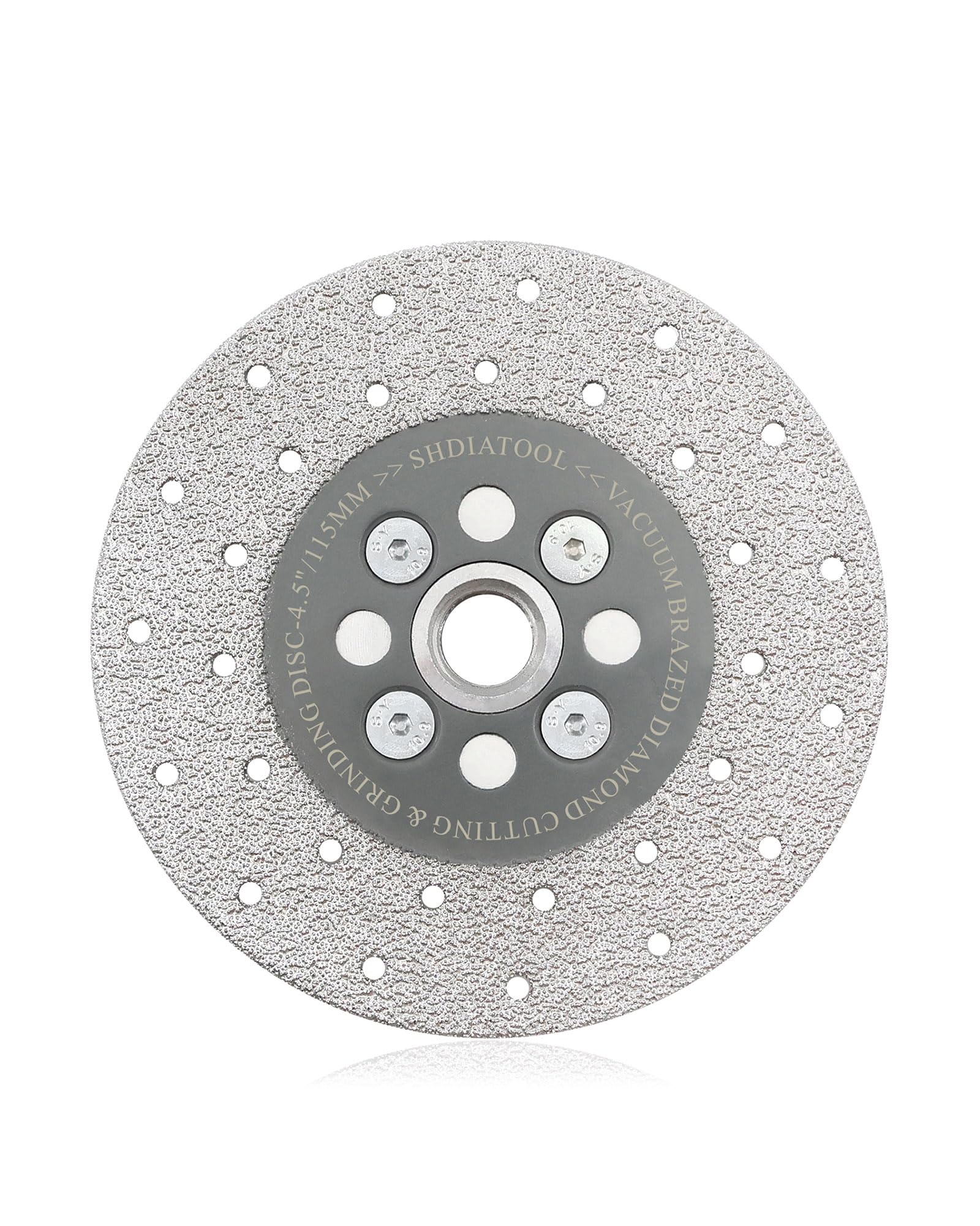 4-1/2 Inch Diamond Cutting Grinding Disc Fits 5/8-11 Arbor for Marble Ceramic Double Sided Vacuum Brazed Fast Cutting Shaping Grinding Wheel Grit 40/50