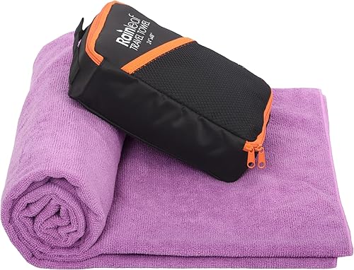 Rainleaf Toalla de viaje de microfibra de secado rápido, ultra compacta, súper absorbente, paños para baño, ducha, campamento, mochileros, color