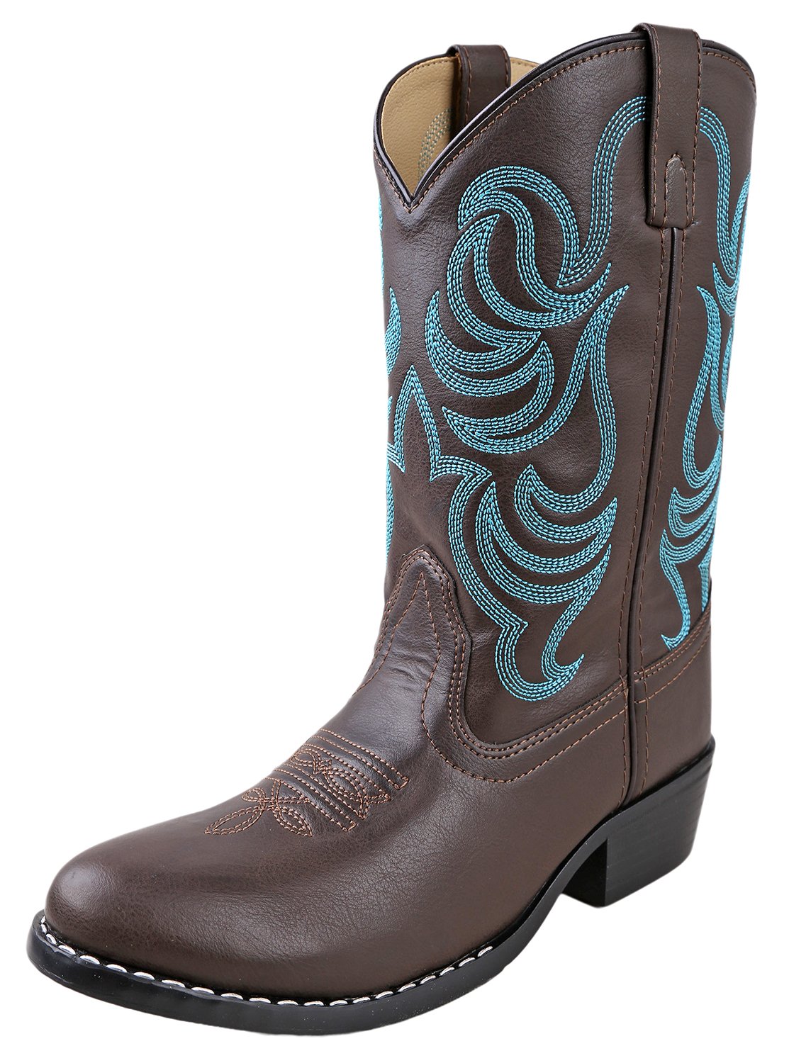 Smoky Mountain Boys Brown with Blue Stitch Monterey Western Cowboy Boots, Brown/Blue, 10 M US Toddler
