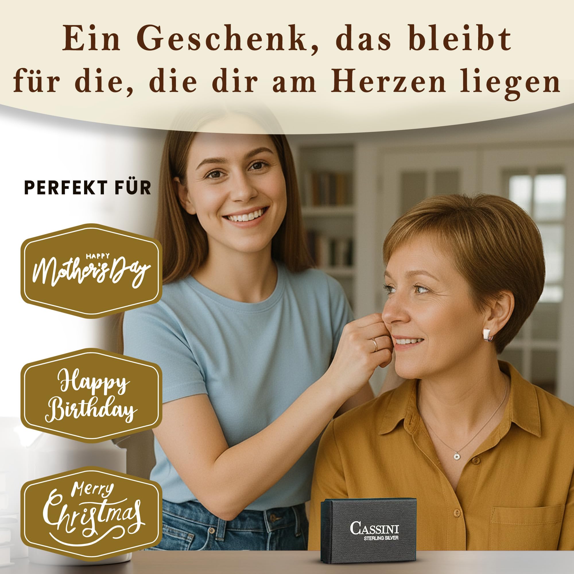 Cassini Ovale Creolen Silber 925 – Mattierte Klappcreolen für Damen, Mittelgroß & Allergiefrei, Elegante Silberohrringe für Alltag, Büro und besondere Geschenkideen, 3CSY