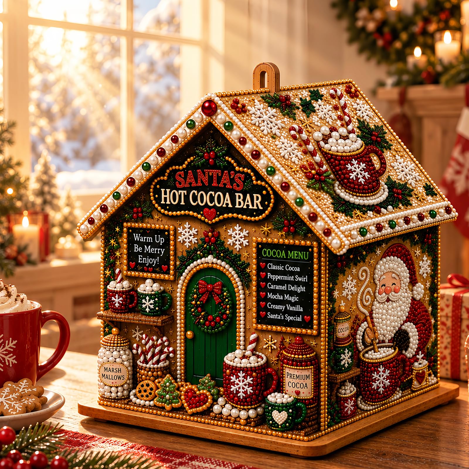 LIUBAI 3D Christmas House Diamond Painting Kit for Adults-A